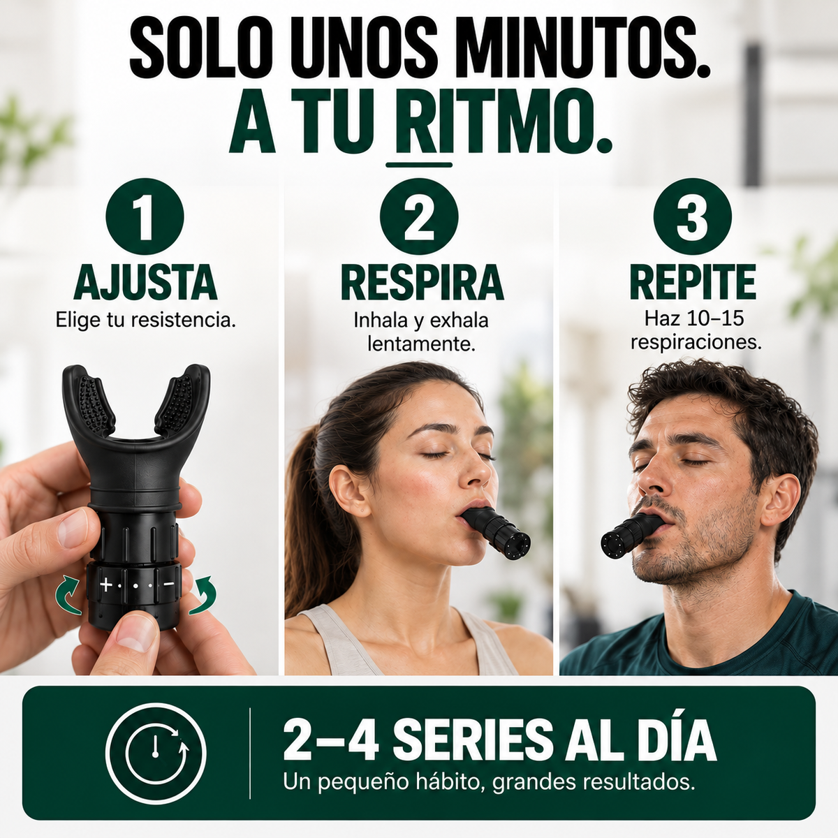 Entrenador Respiratorio de Resistencia Ajustable