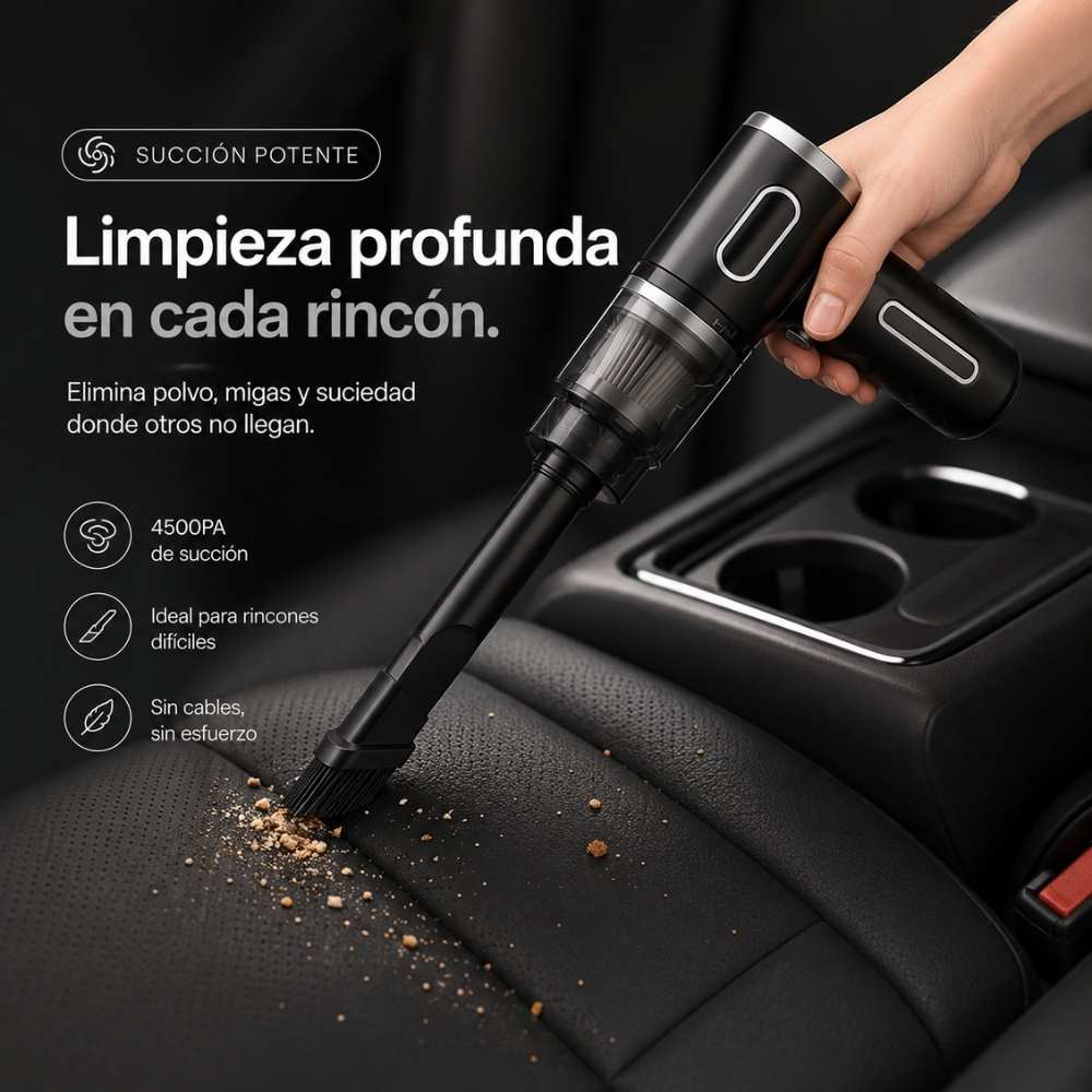 PocketClean™ Aspiradora Portátil Inalámbrica | La forma más rápida de mantener tu auto y tu hogar siempre impecables.