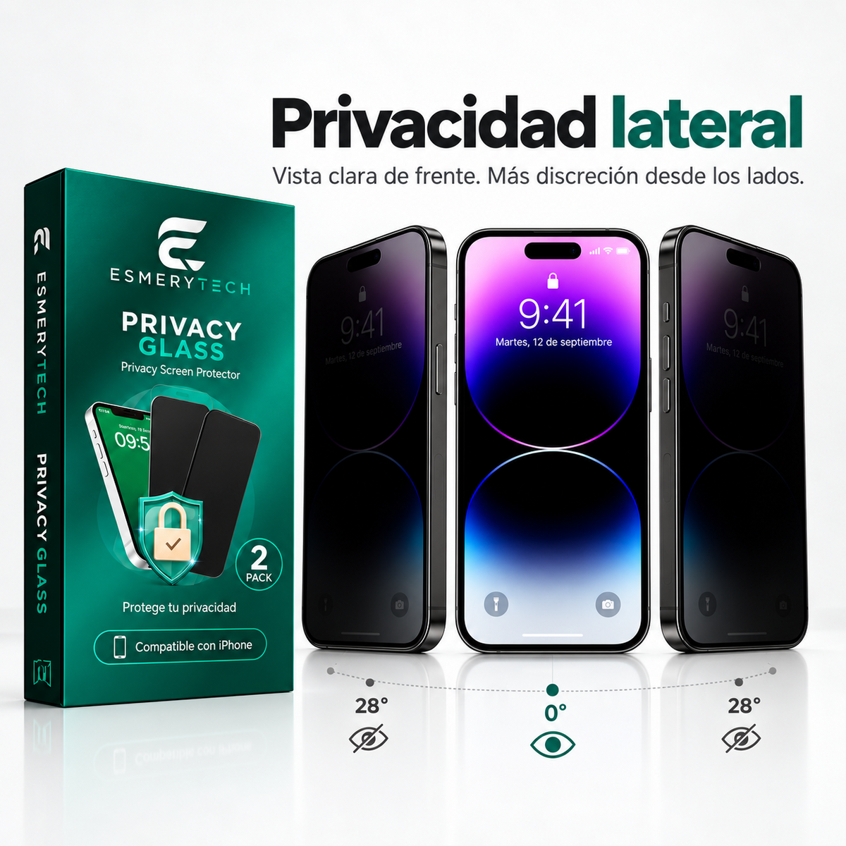 Esmerytech Privacy Glass - filtro de privacidad lateral